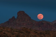 Buck Moon Rising Over Red Mountain