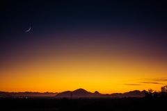 Crescent Moon over the Skyline