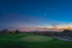 Crescent Moon Over the Sixth Green